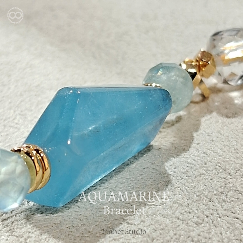 Aquamarine  ✹ LiGHT Bracelet  海水藍寶 ✹ 光星球手鏈  LB006