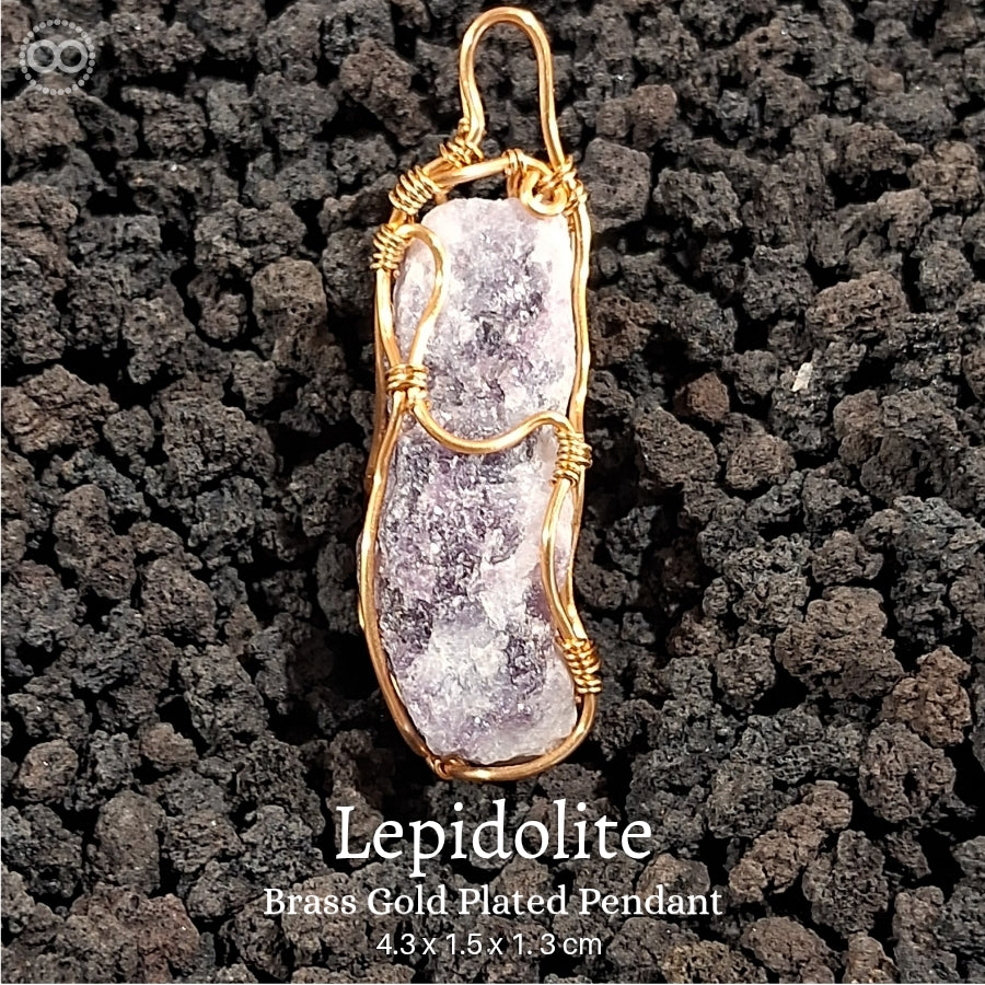 Lepidolite Pendant 鋰雲母 ♾ 星球天然石礦墜系列 ｜ Planet Studio