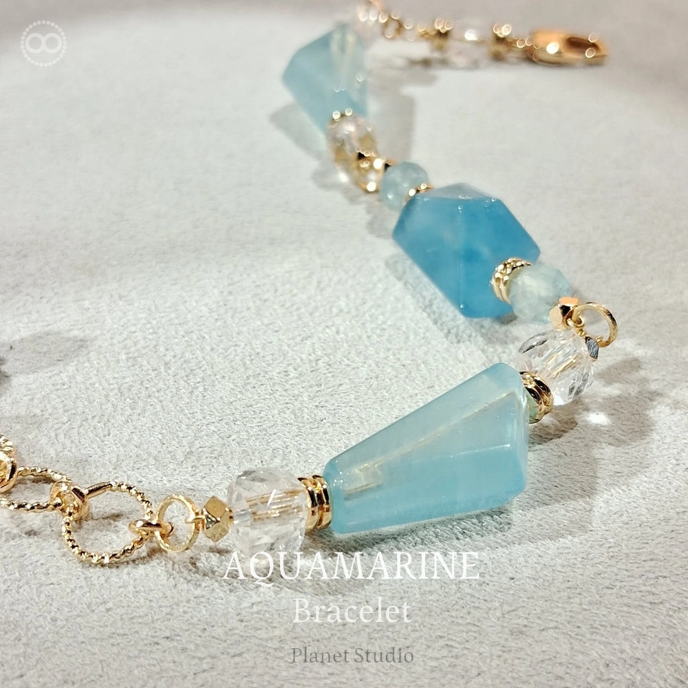 Aquamarine  ✹ LiGHT Bracelet  海水藍寶 ✹ 光星球手鏈  LB006