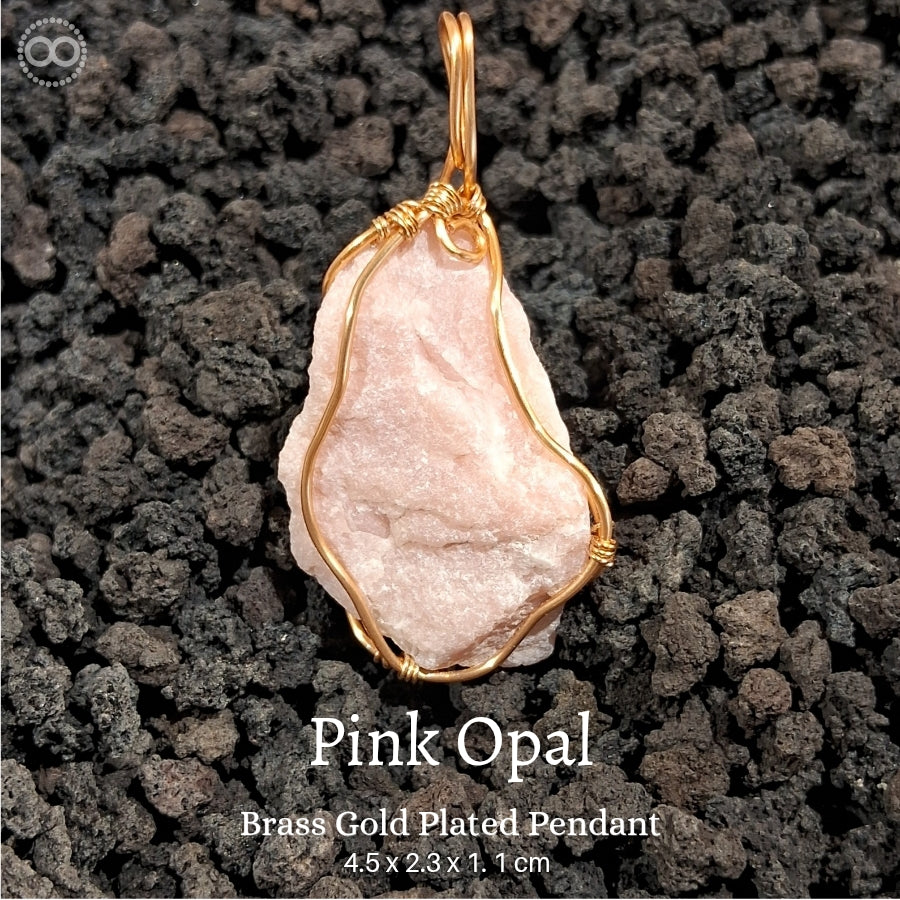 Pink Opal Pendant 粉紅蛋白石 ♾ 星球天然石礦墜系列 ｜ Planet Studio