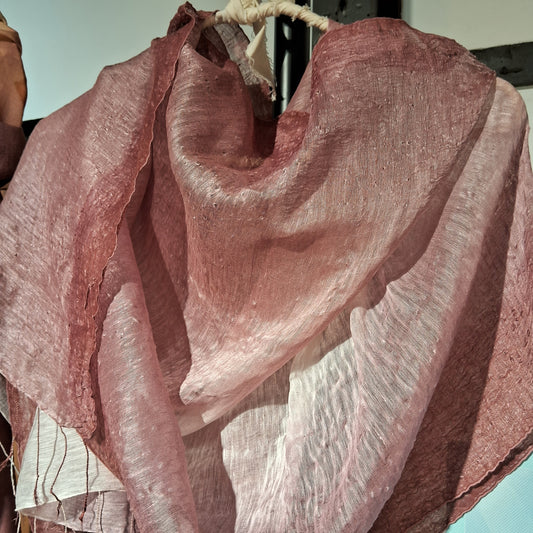 草木手染 ∞ 亞麻蠶絲披巾 ● 193 x 48 cm - SLS03