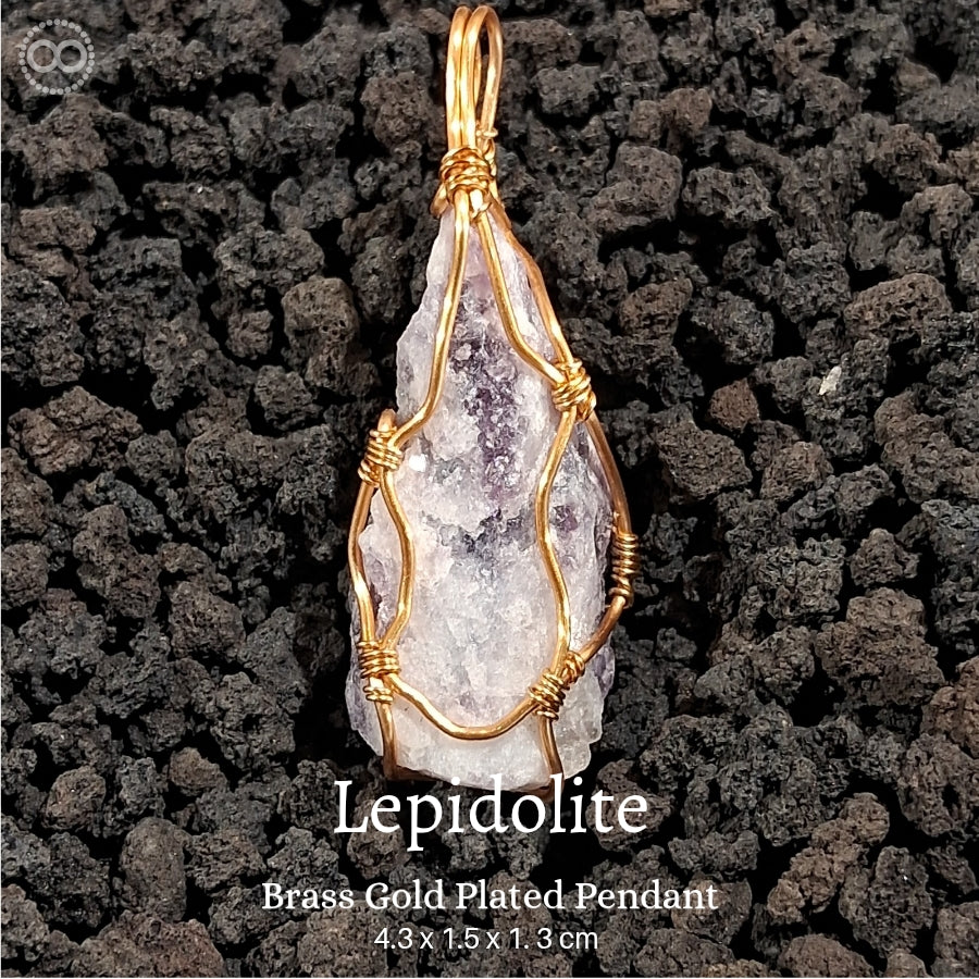 Lepidolite Pendant 鋰雲母 ♾ 星球天然石礦墜系列 ｜ Planet Studio