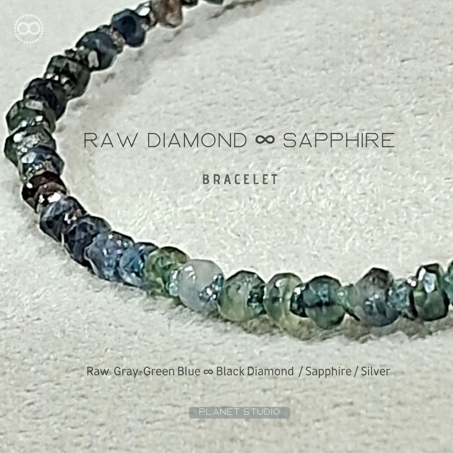 DiAMOND ⍣ Corundum ｜ Bracelet 鑽石原礦 ⍣ 剛玉 ｜純銀細緻手環