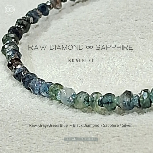 DiAMOND ⍣ Corundum ｜ Bracelet 鑽石原礦 ⍣ 剛玉 ｜純銀細緻手環