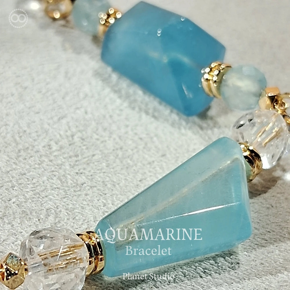 Aquamarine  ✹ LiGHT Bracelet  海水藍寶 ✹ 光星球手鏈  LB006