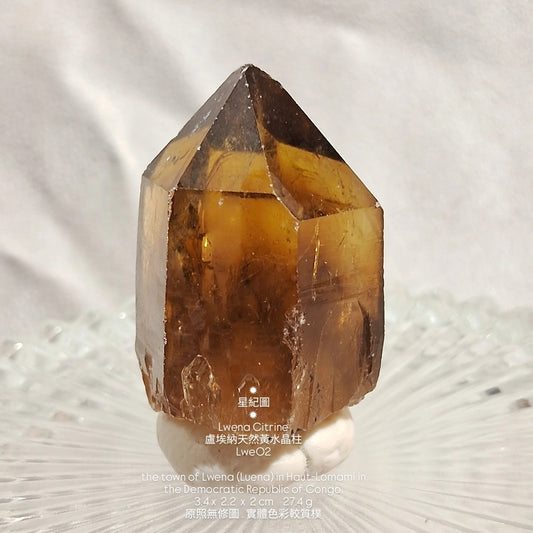 星紀圖 ✹ Lwena Citrine 盧埃納天然黃水晶柱 Congo - Lwe02