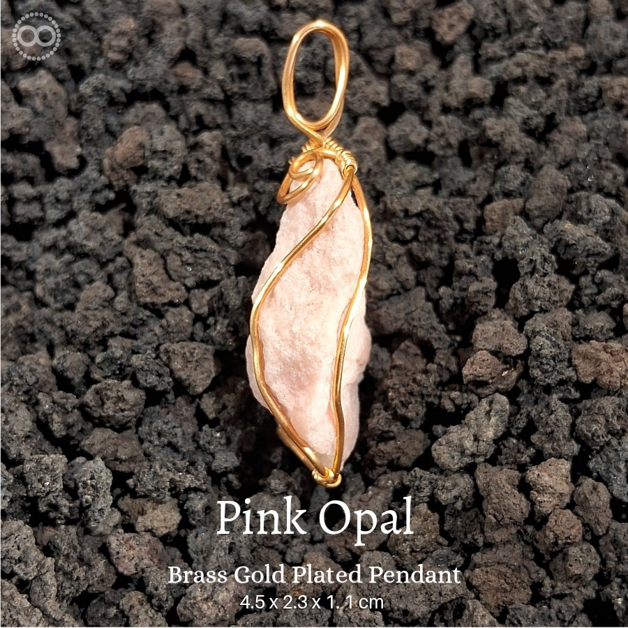 Pink Opal Pendant 粉紅蛋白石 ♾ 星球天然石礦墜系列 ｜ Planet Studio
