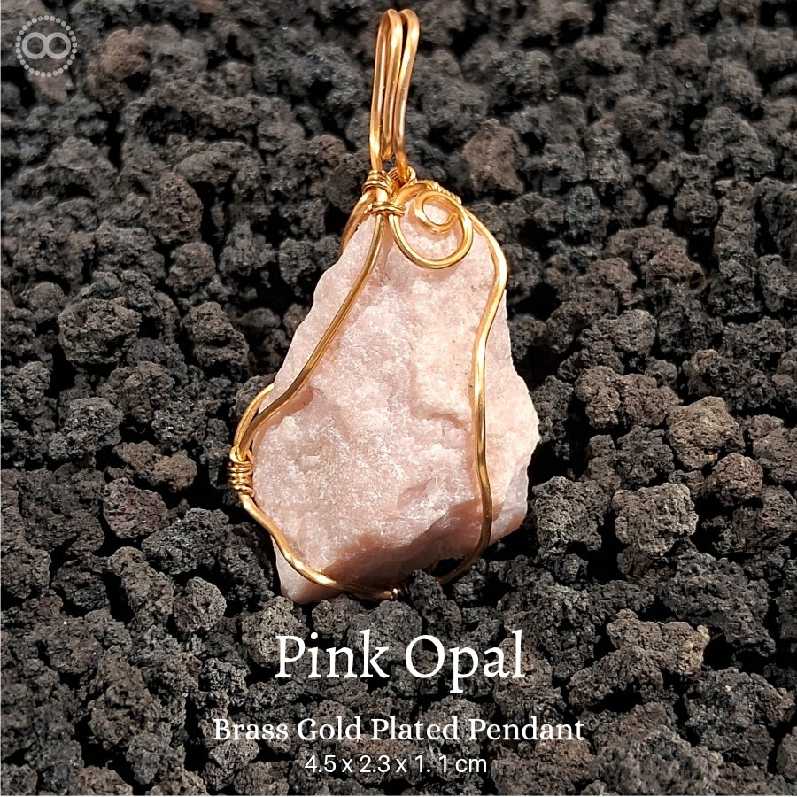 Pink Opal Pendant 粉紅蛋白石 ♾ 星球天然石礦墜系列 ｜ Planet Studio