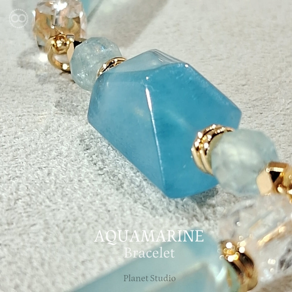 Aquamarine  ✹ LiGHT Bracelet  海水藍寶 ✹ 光星球手鏈  LB006