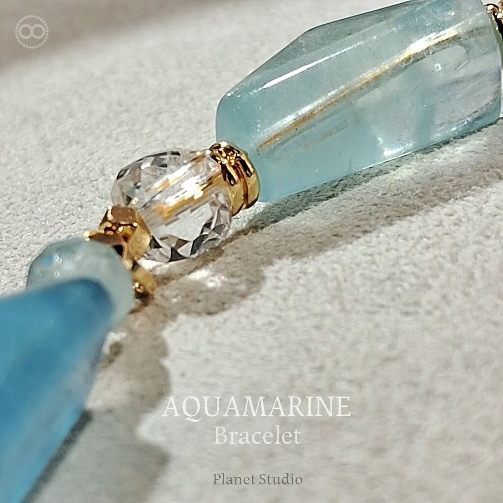 Aquamarine  ✹ LiGHT Bracelet  海水藍寶 ✹ 光星球手鏈  LB006