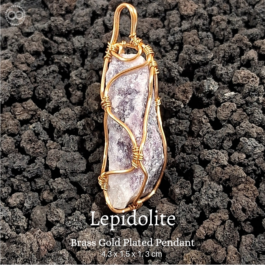 Lepidolite Pendant 鋰雲母 ♾ 星球天然石礦墜系列 ｜ Planet Studio