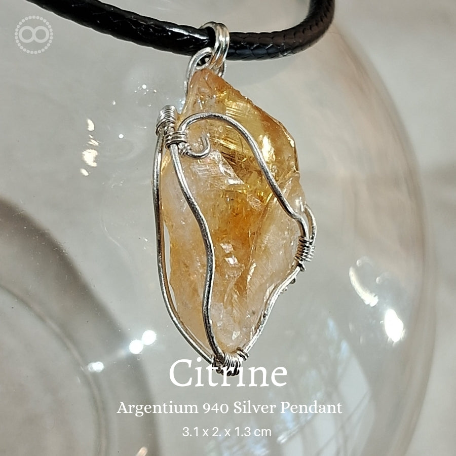 Citrine Pendant 黃水晶 ♾ 星球天然石礦墜系列 ｜ Planet Studio