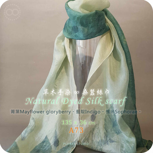 草木手染 ∞ 桑蠶絲長巾 Natural Dyed Silk Scarf ● 36 x 135 cm - A73
