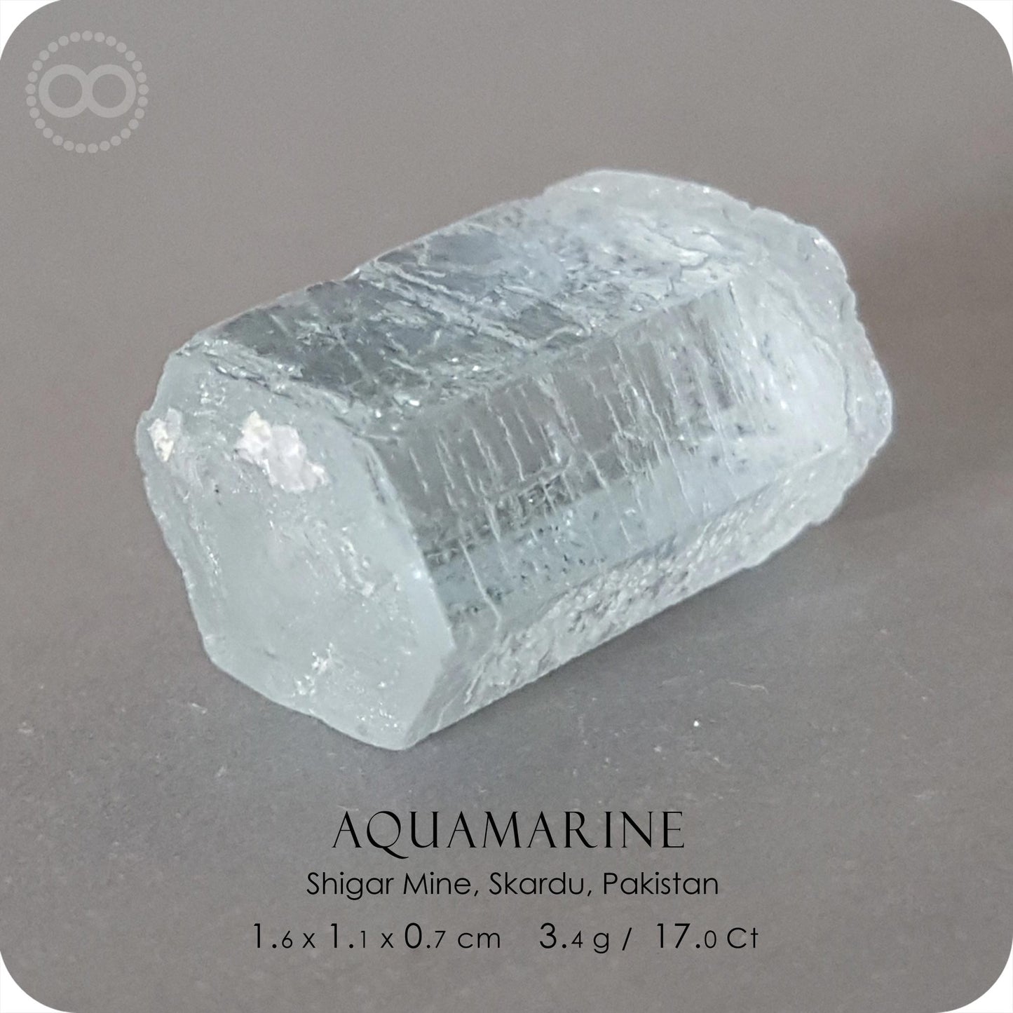 星紀圖 ♦ Aquamarine 海水藍寶 :: 蝕刻晶體 Pakistan [ AS24 ]