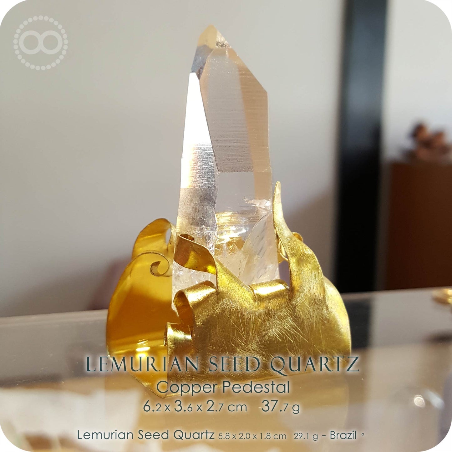 星紀圖 ♦ H198 ✡ Lemurian Seed Quartz ✡ 列木里亞 種子水晶柱 :: 銅座擺件