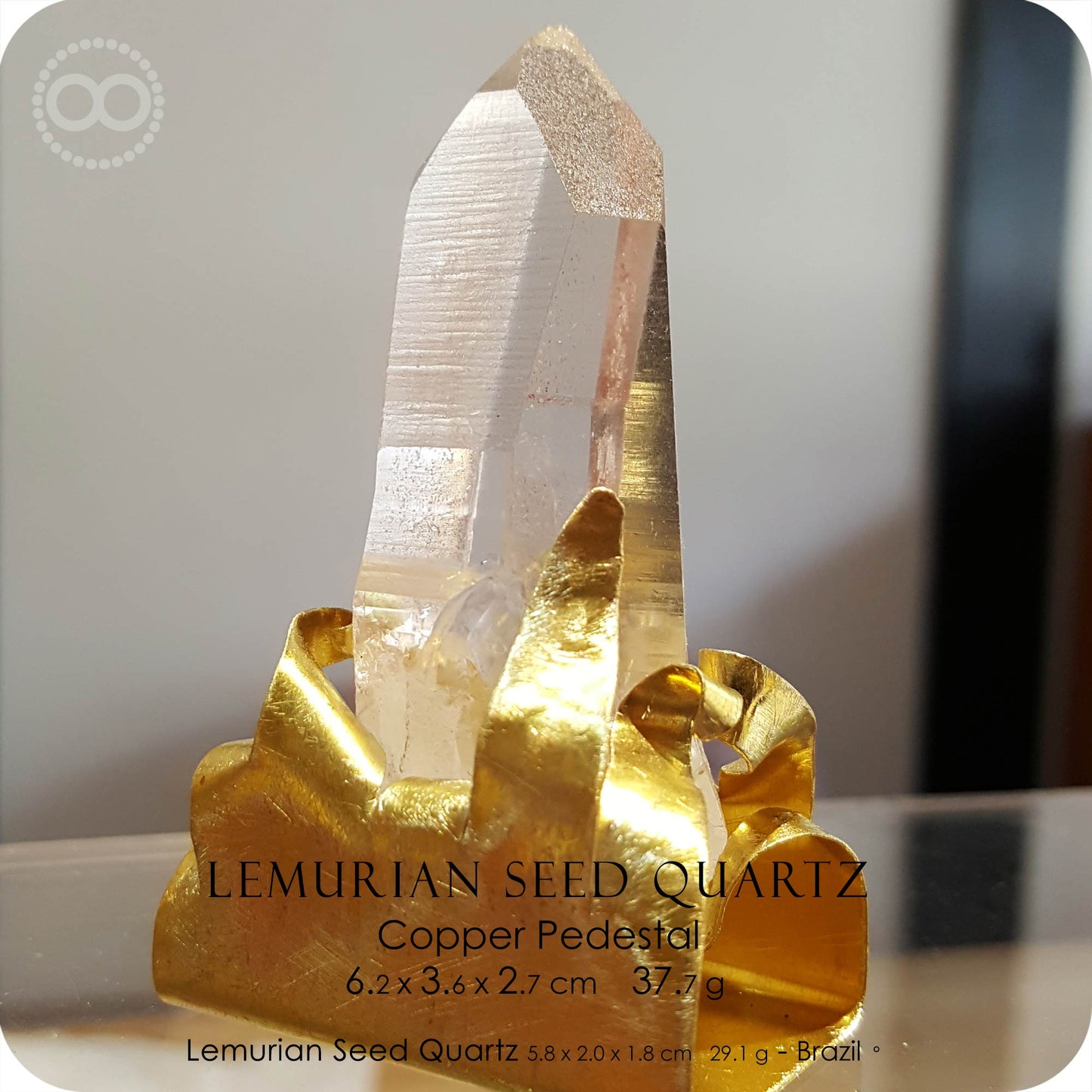 星紀圖 ♦ H198 ✡ Lemurian Seed Quartz ✡ 列木里亞 種子水晶柱 :: 銅座擺件