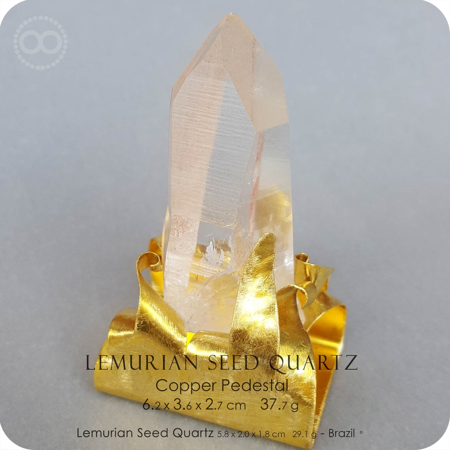 星紀圖 ♦ H198 ✡ Lemurian Seed Quartz ✡ 列木里亞 種子水晶柱 :: 銅座擺件