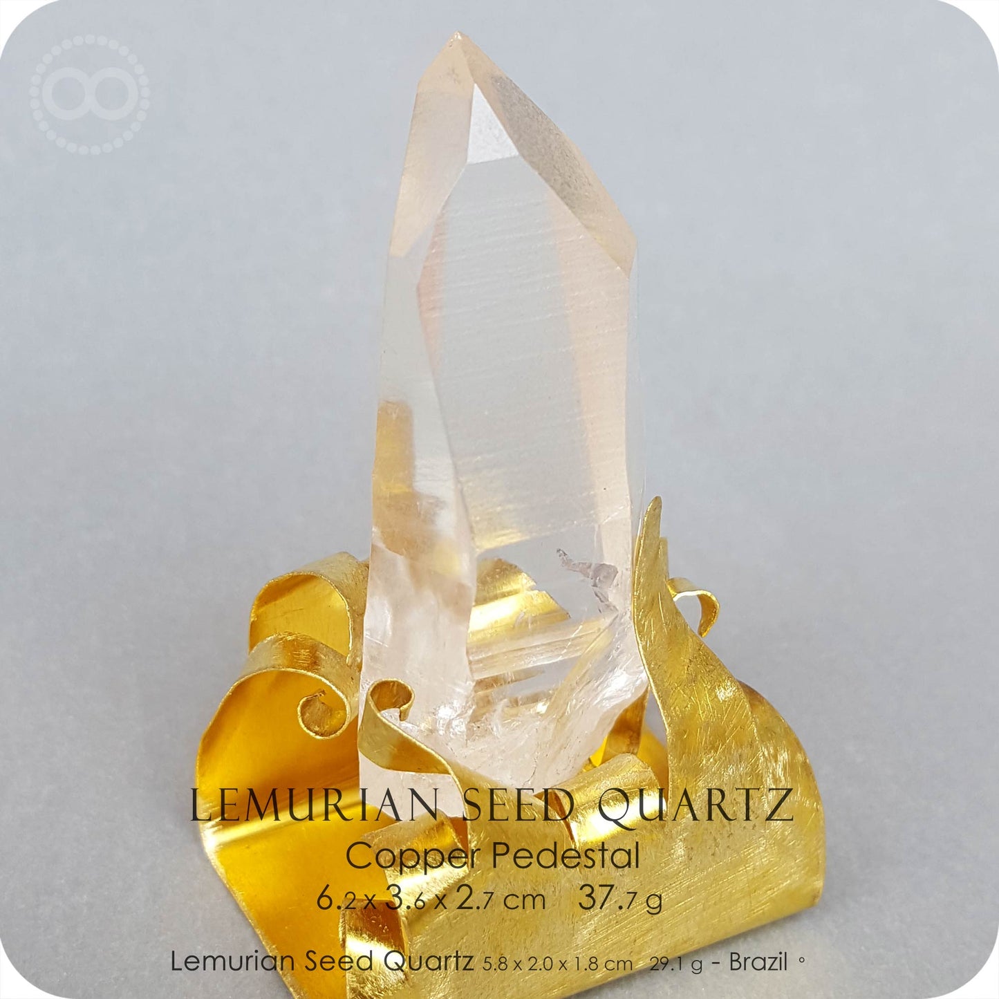 星紀圖 ♦ H198 ✡ Lemurian Seed Quartz ✡ 列木里亞 種子水晶柱 :: 銅座擺件