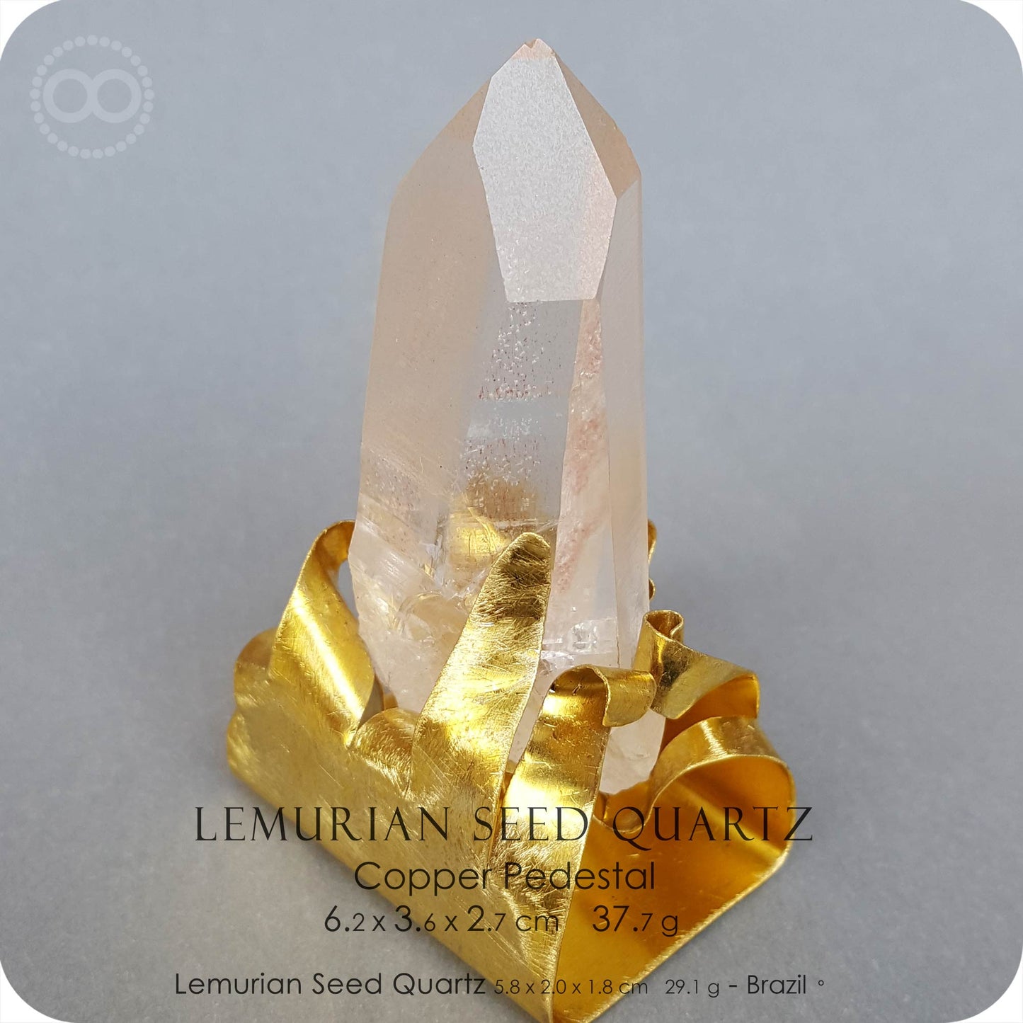 星紀圖 ♦ H198 ✡ Lemurian Seed Quartz ✡ 列木里亞 種子水晶柱 :: 銅座擺件