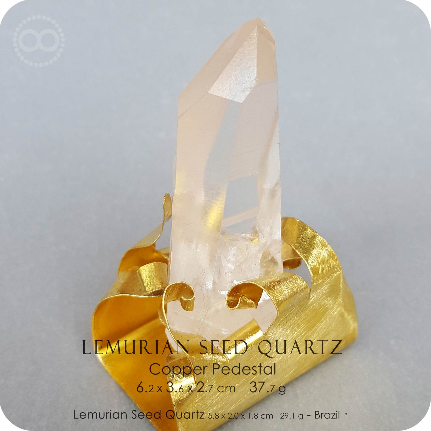 星紀圖 ♦ H198 ✡ Lemurian Seed Quartz ✡ 列木里亞 種子水晶柱 :: 銅座擺件