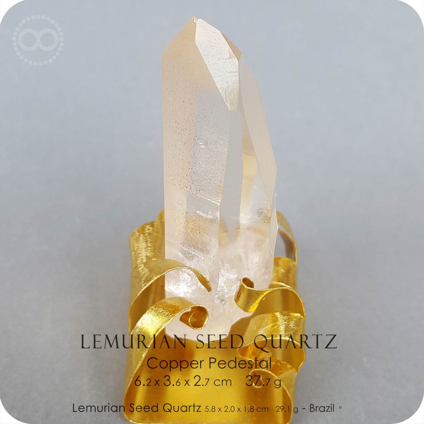 星紀圖 ♦ H198 ✡ Lemurian Seed Quartz ✡ 列木里亞 種子水晶柱 :: 銅座擺件