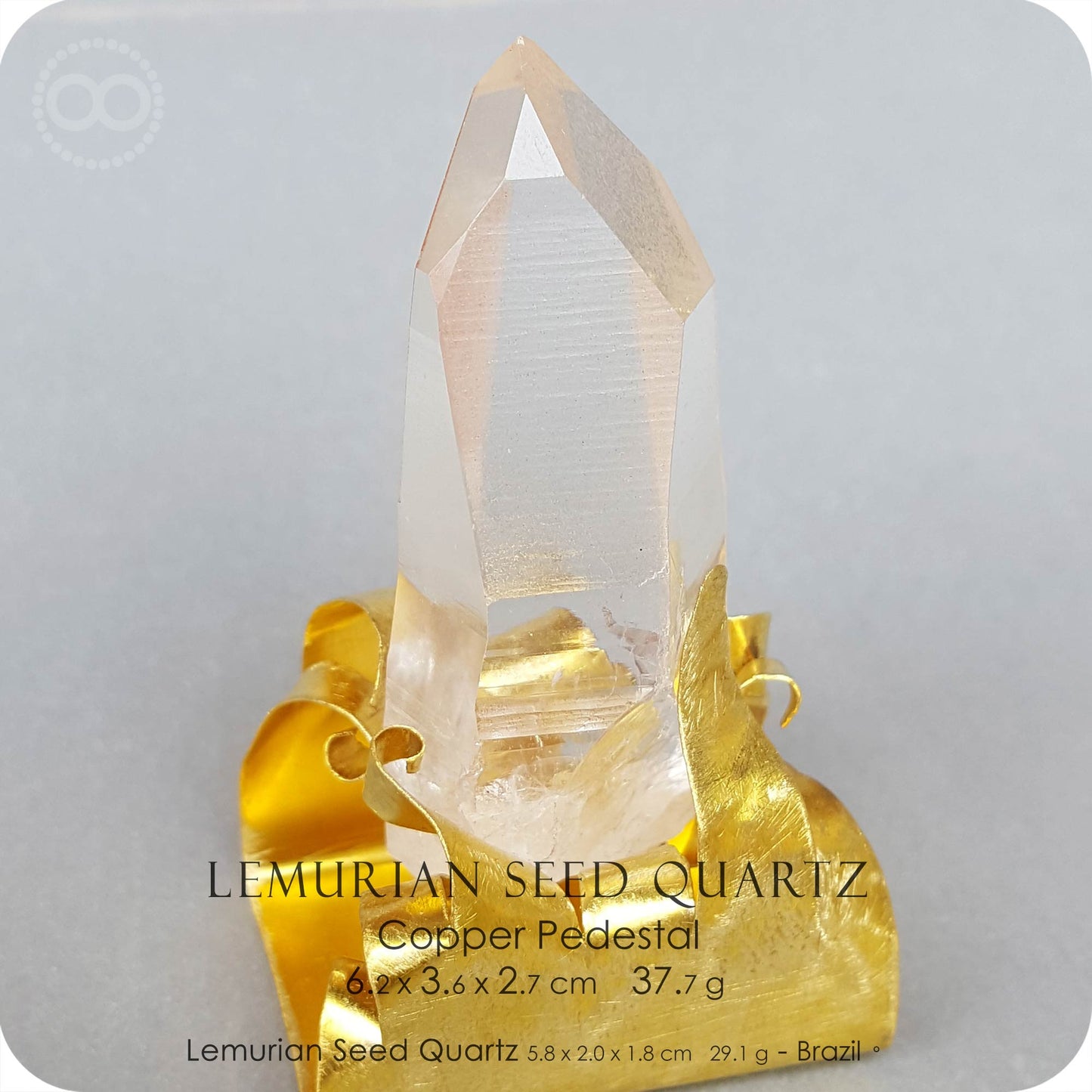 星紀圖 ♦ H198 ✡ Lemurian Seed Quartz ✡ 列木里亞 種子水晶柱 :: 銅座擺件