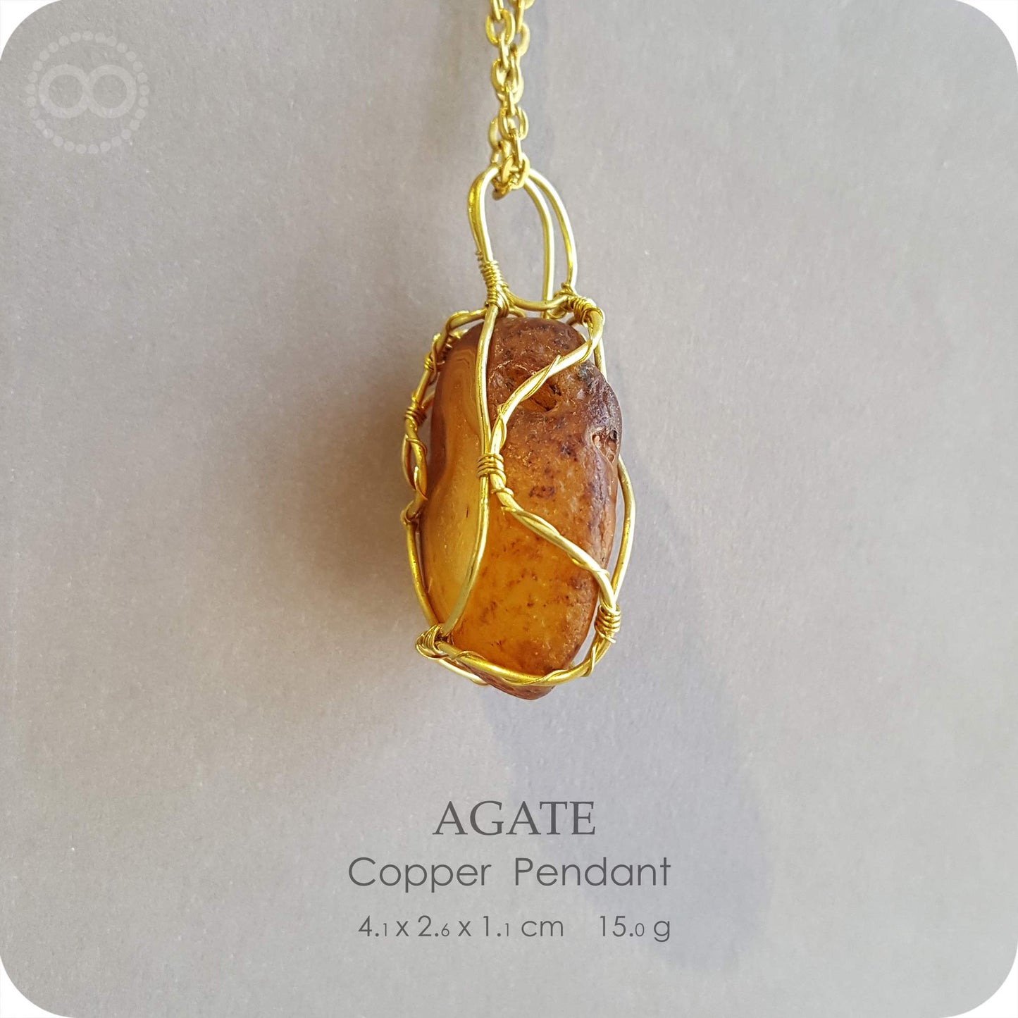 【 For Xiǎo zhēn 】Agate 原皮風化瑪瑙 Copper Pendant - H207