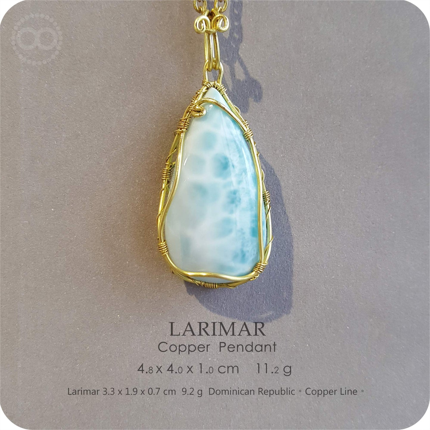 Larimar 拉利瑪 Copper Pendant - H208