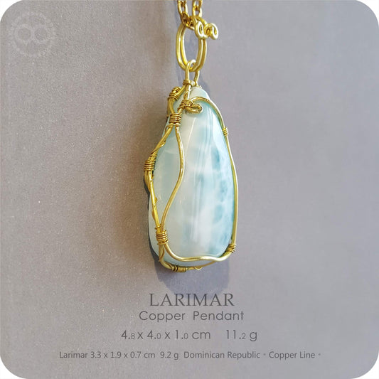 Larimar 拉利瑪 Copper Pendant - H208