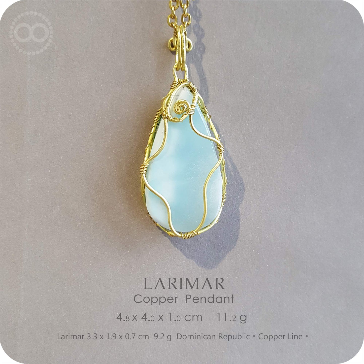 Larimar 拉利瑪 Copper Pendant - H208