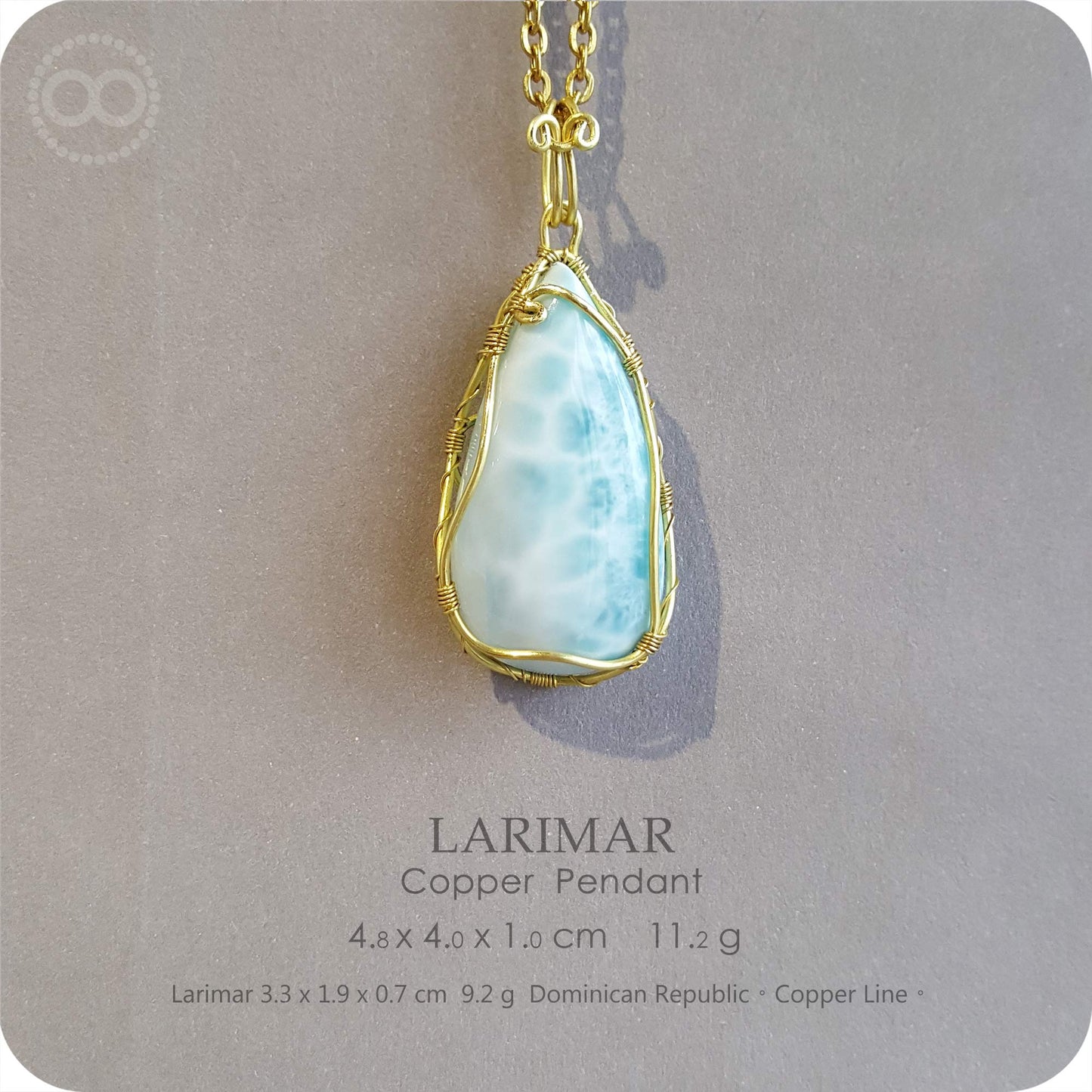 Larimar 拉利瑪 Copper Pendant - H208