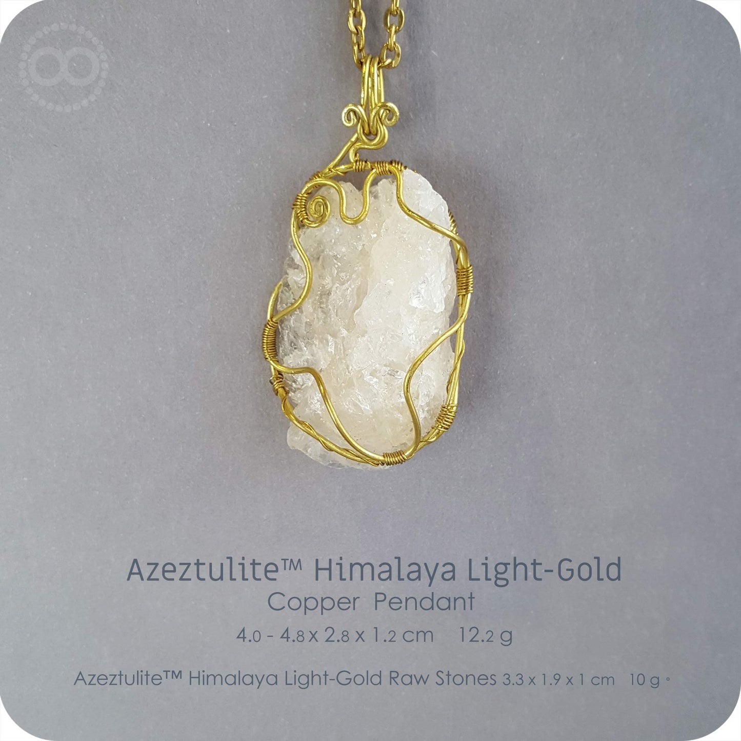 Azeztulite™ Himalaya Light-Gold 阿賽斯特萊石 Copper Pendant - H210