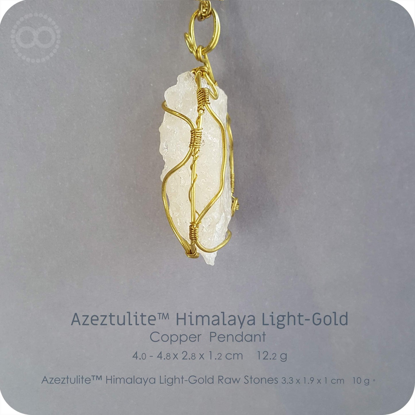 Azeztulite™ Himalaya Light-Gold 阿賽斯特萊石 Copper Pendant - H210
