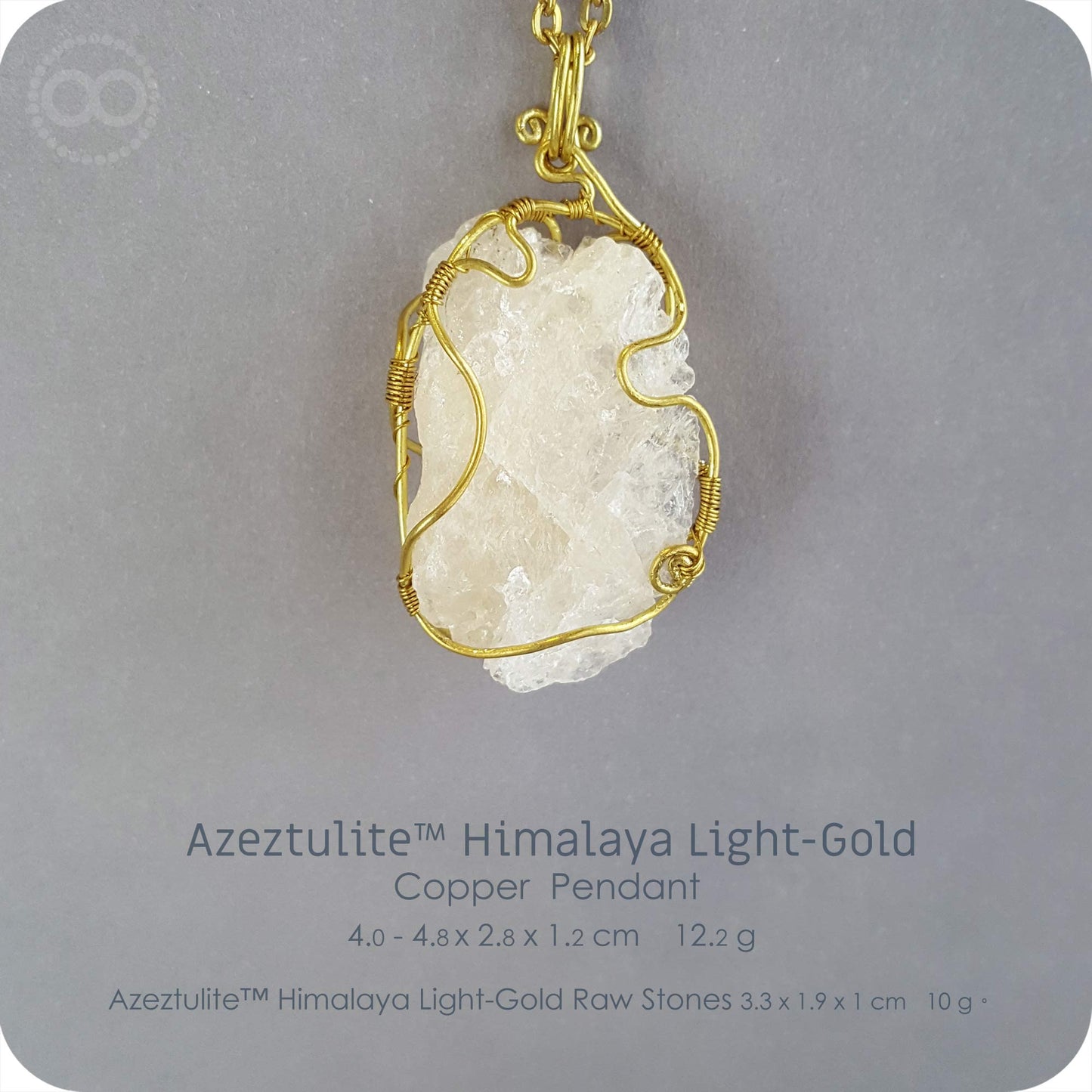Azeztulite™ Himalaya Light-Gold 阿賽斯特萊石 Copper Pendant - H210