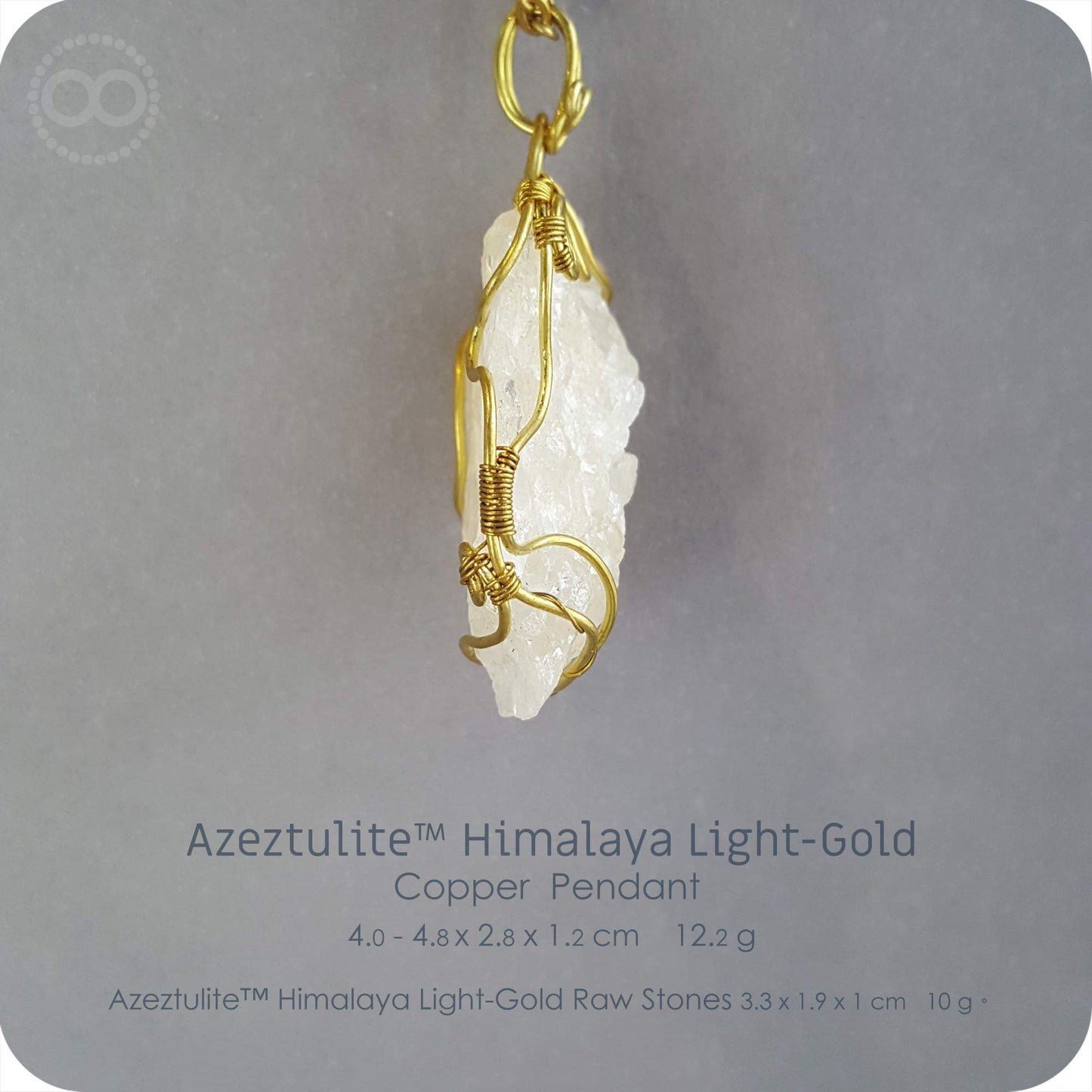 Azeztulite™ Himalaya Light-Gold 阿賽斯特萊石 Copper Pendant - H210