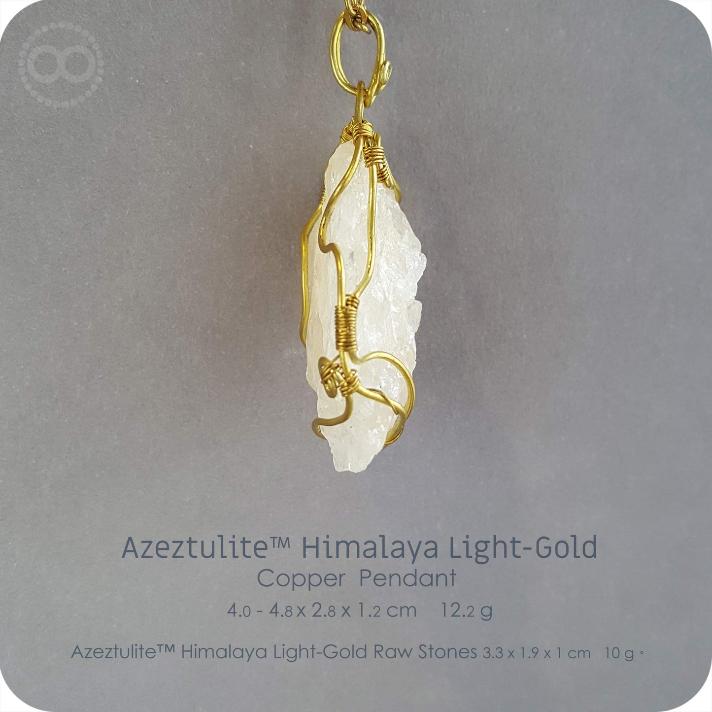 Azeztulite™ Himalaya Light-Gold 阿賽斯特萊石 Copper Pendant - H210