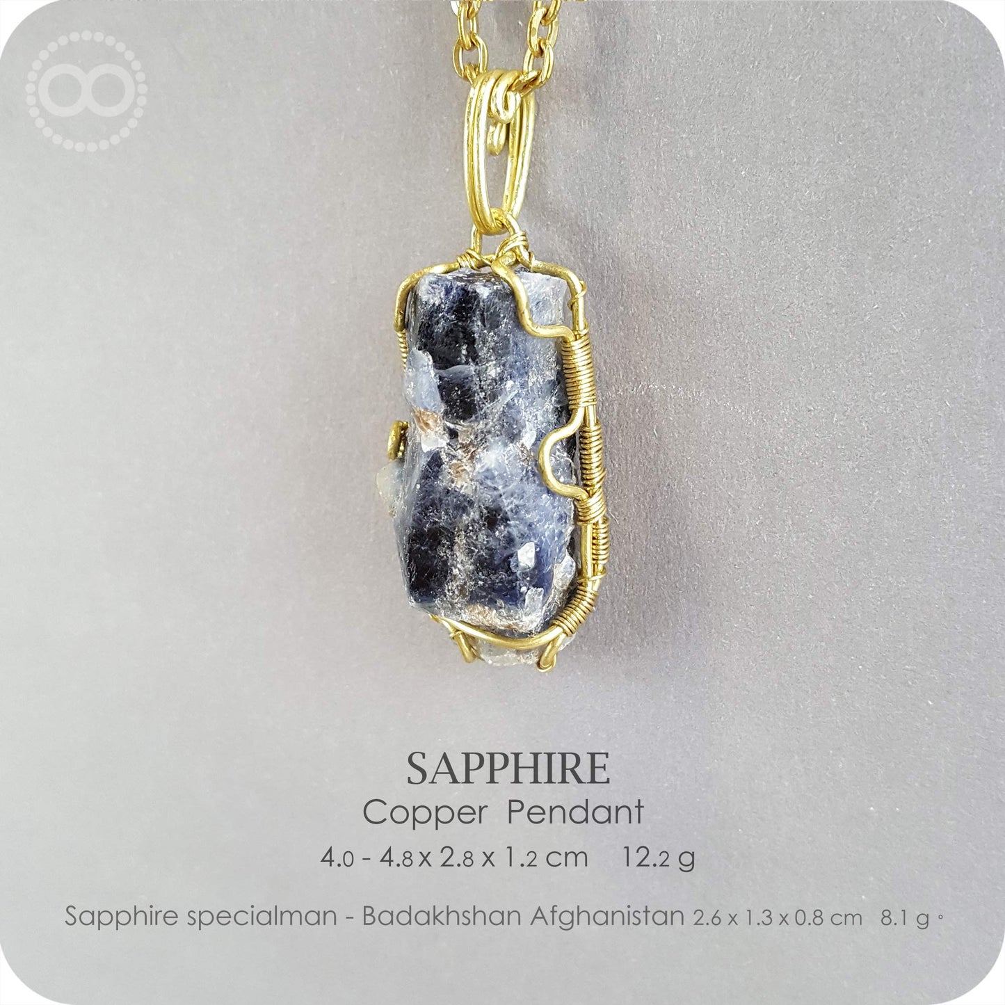 Sapphire 藍寶石剛玉 :: 原礦銅墜 Copper Pendant - H211