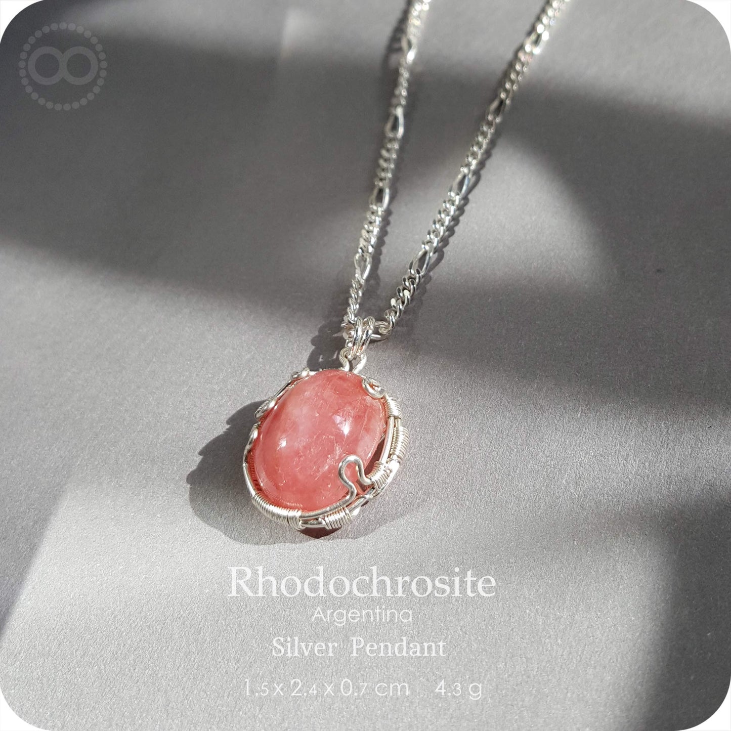 Rhodochrosite ✦ 菱錳礦 Silver Necklace - H218