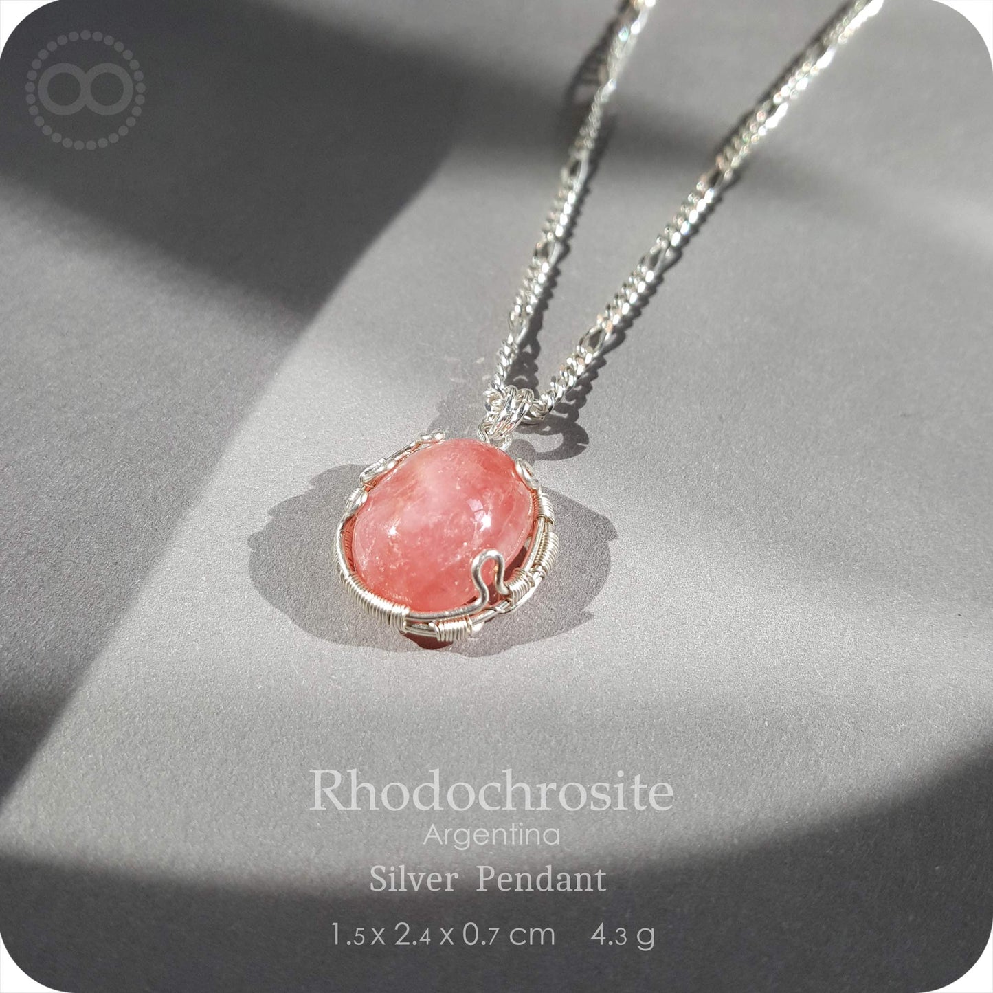 Rhodochrosite ✦ 菱錳礦 Silver Necklace - H218