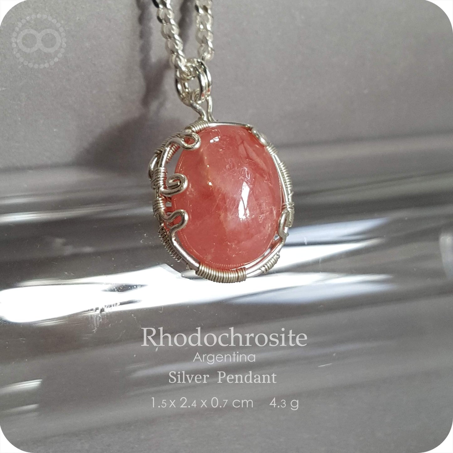 Rhodochrosite ✦ 菱錳礦 Silver Necklace - H218