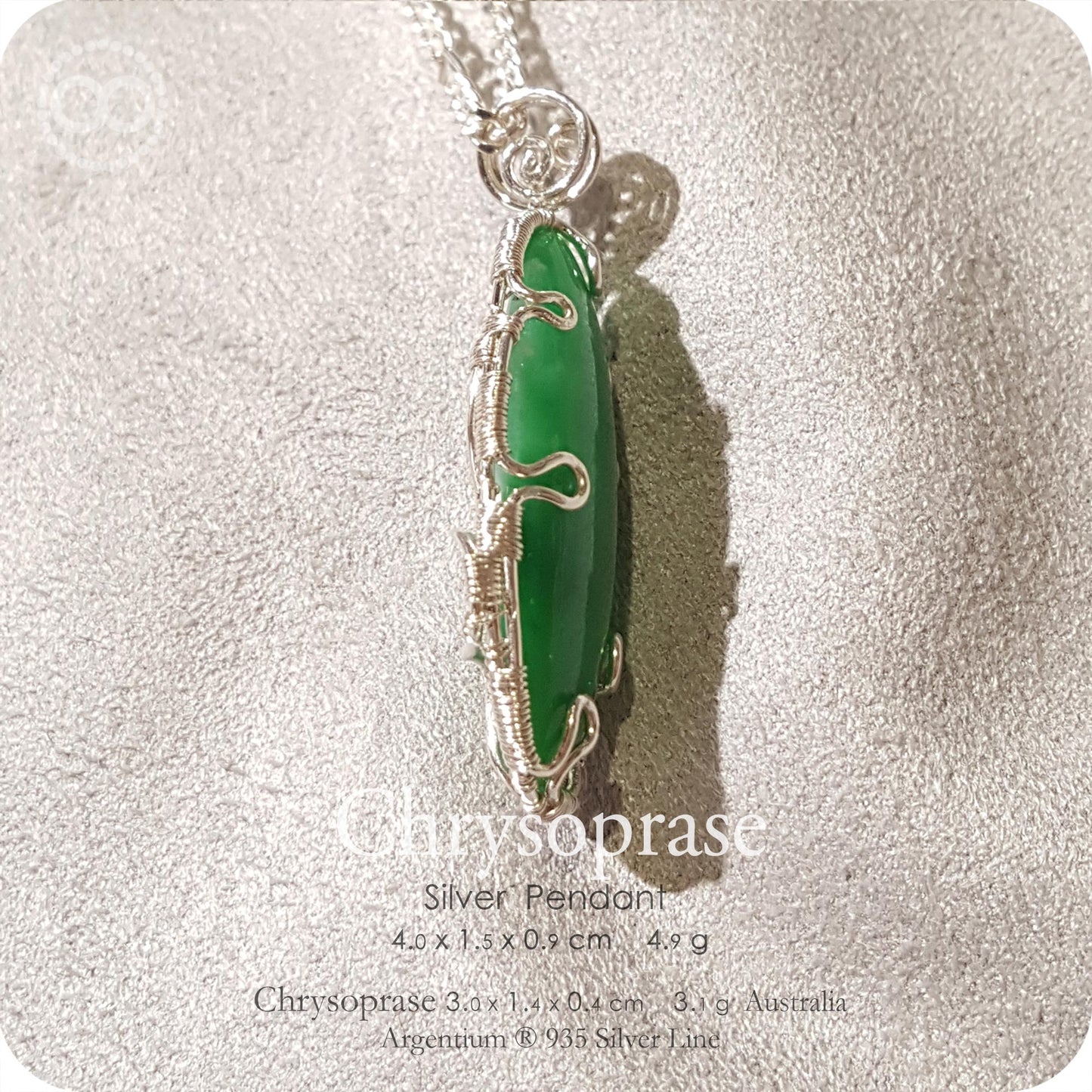 Chrysoprase 澳洲綠玉髓 Silver Necklace - H221