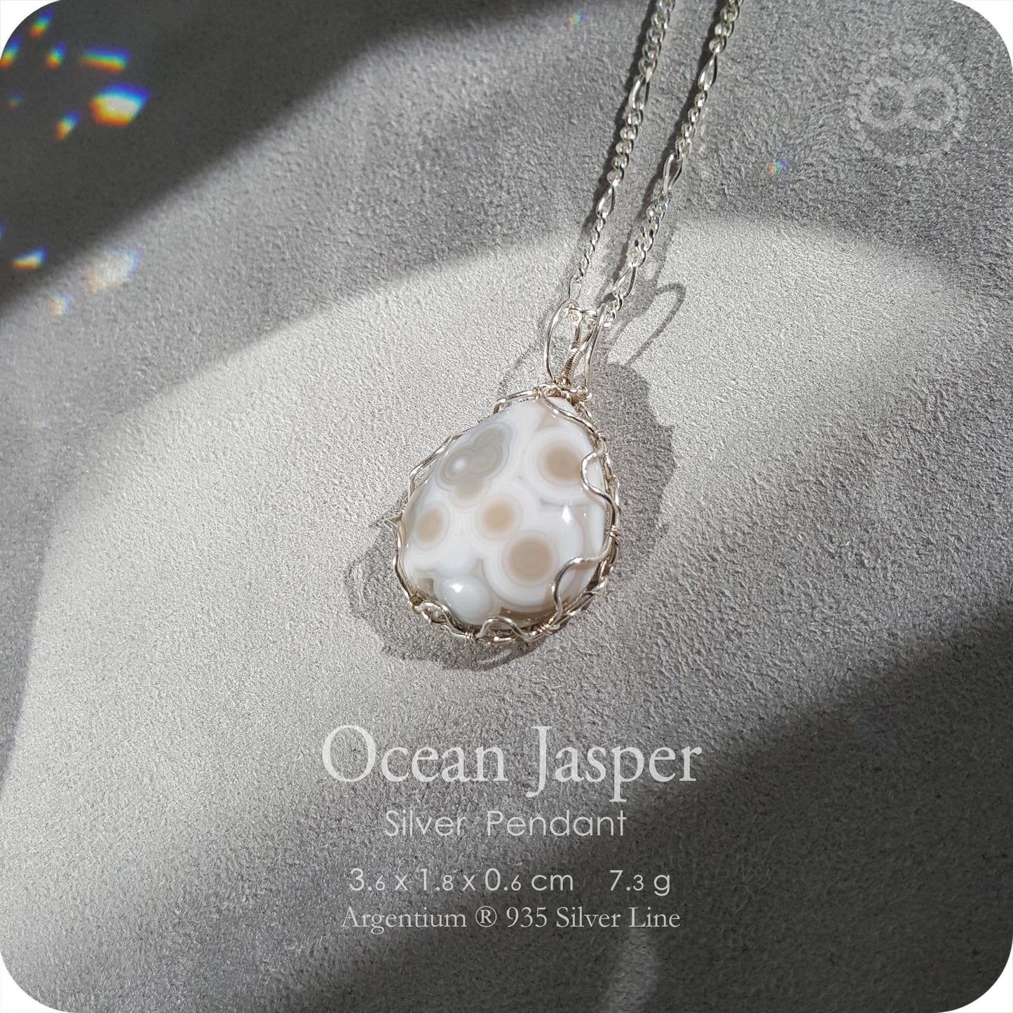 Ocean Jasper ✦ 海洋碧玉 Silver Necklace - H222