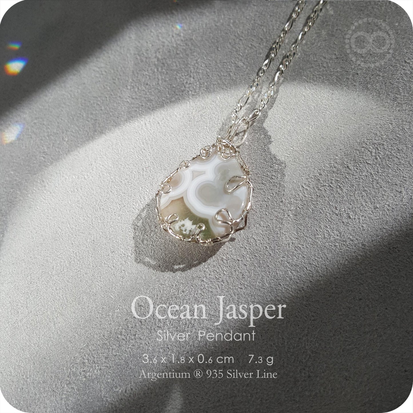 Ocean Jasper ✦ 海洋碧玉 Silver Necklace - H222