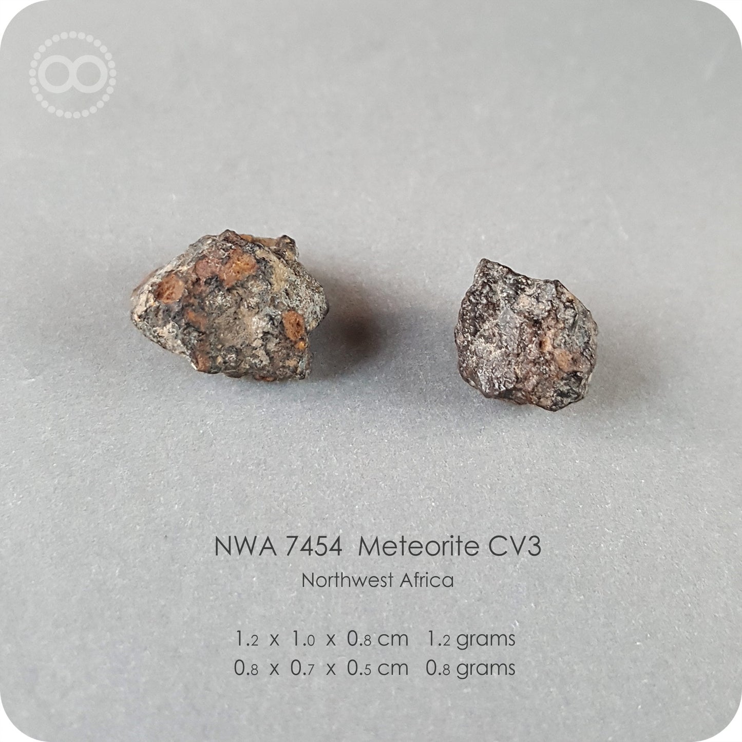 星紀圖 ♦ 完整碳質球粒 CV3 隕石 NWA 7454 Meteorite [ M16 ]