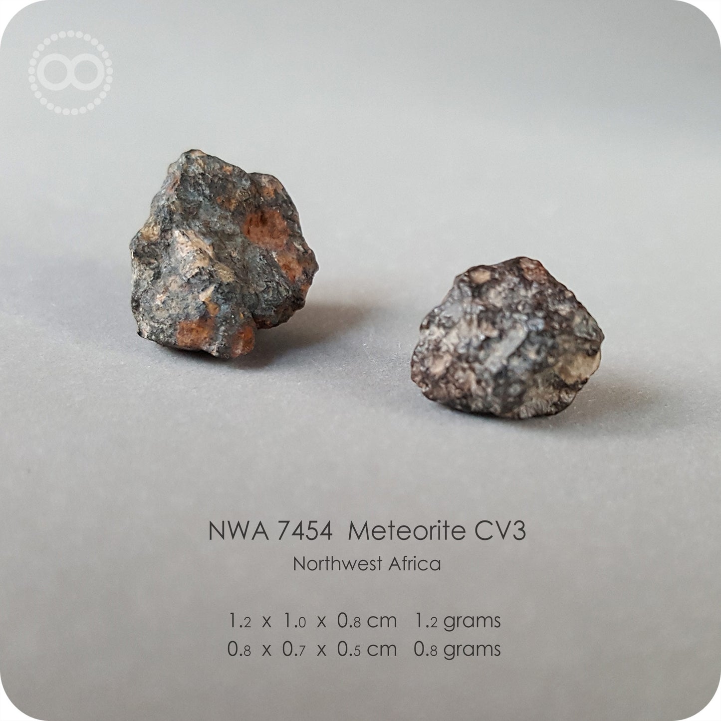 星紀圖 ♦ 完整碳質球粒 CV3 隕石 NWA 7454 Meteorite [ M16 ]