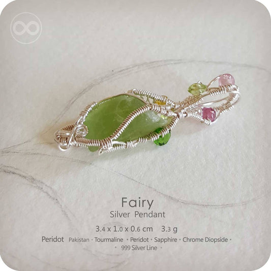 Peridot FAIRY Silver Jewelry Pendant -H50