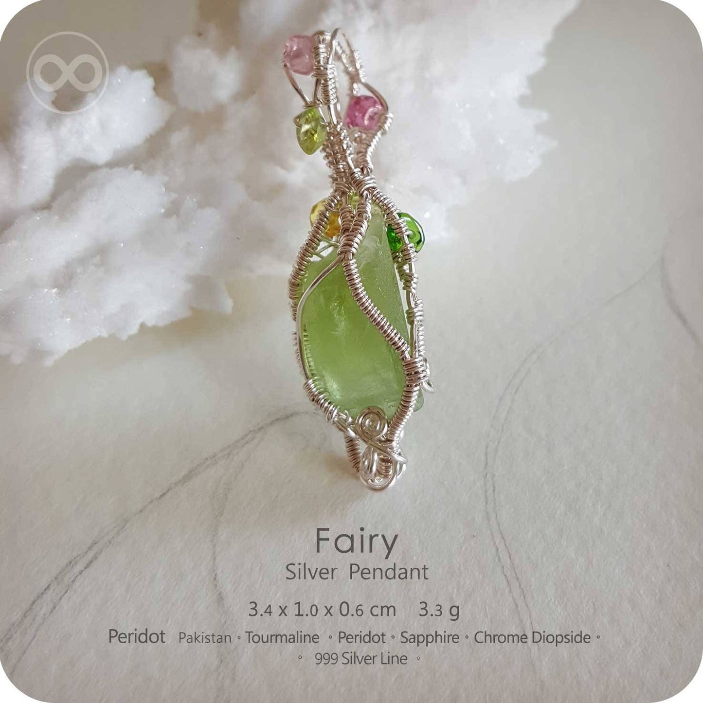 Peridot FAIRY Silver Jewelry Pendant -H50