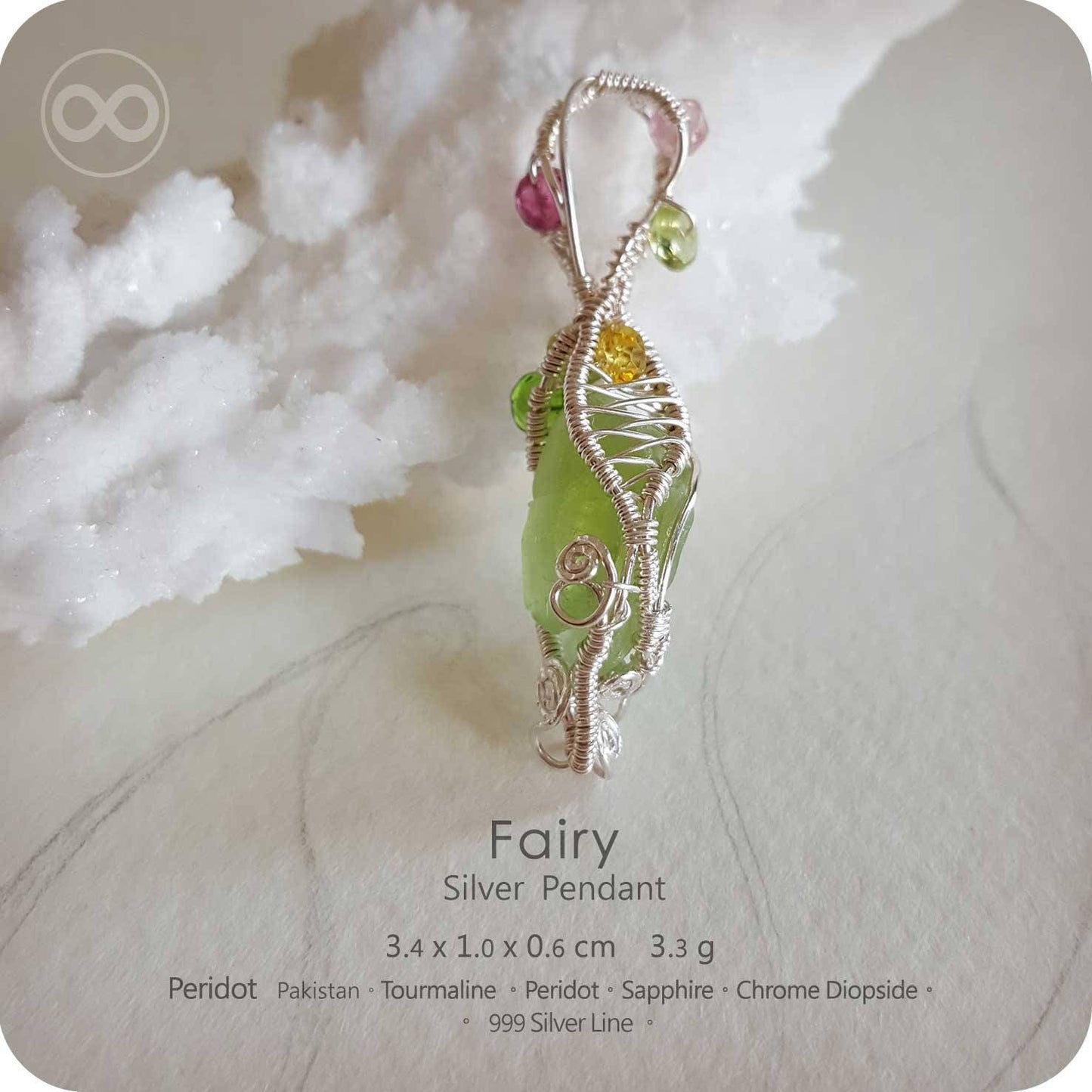 Peridot FAIRY Silver Jewelry Pendant -H50