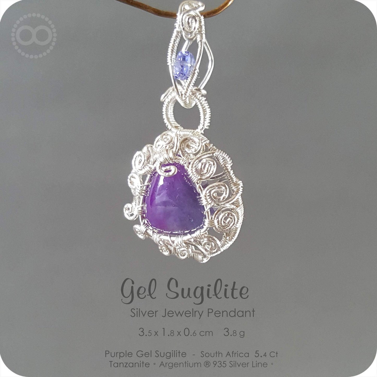 Gel Sugilite Silver Jewelry Necklace - H106