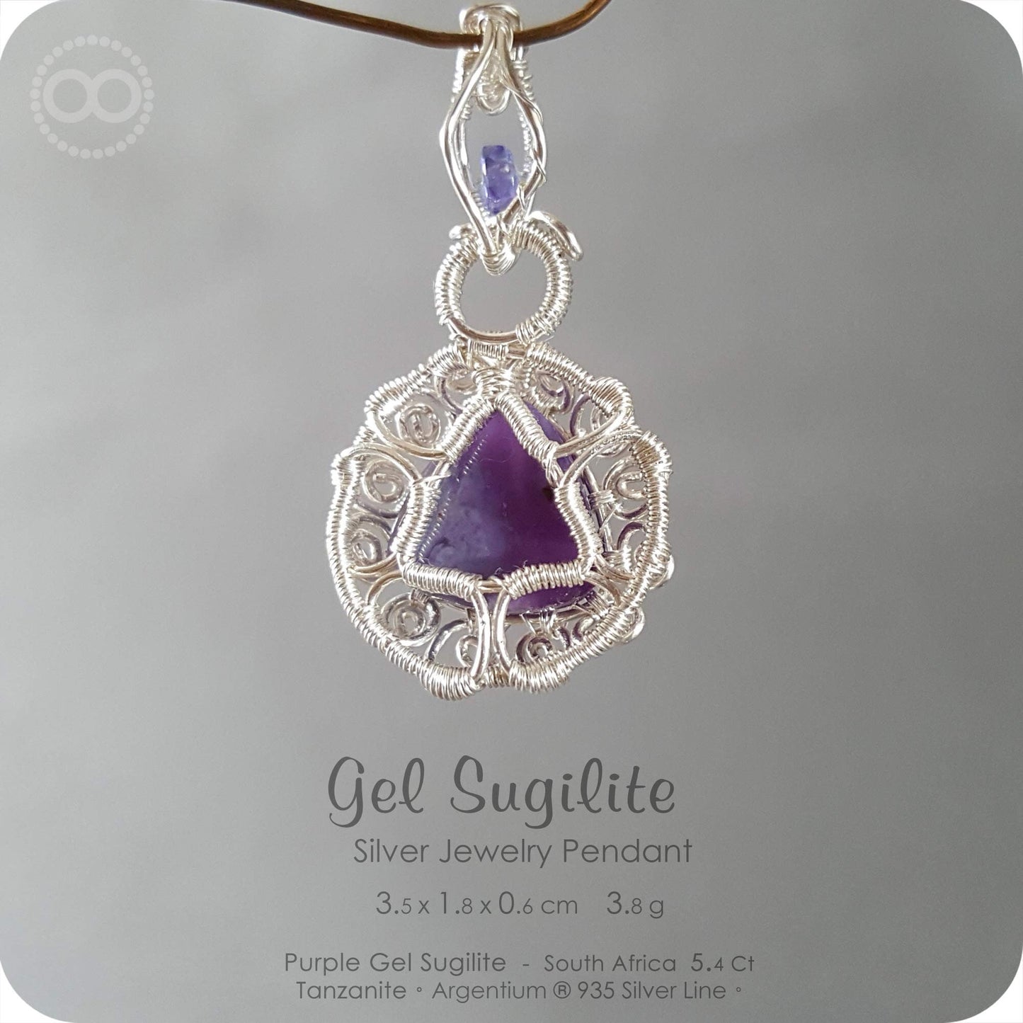 Gel Sugilite Silver Jewelry Necklace - H106